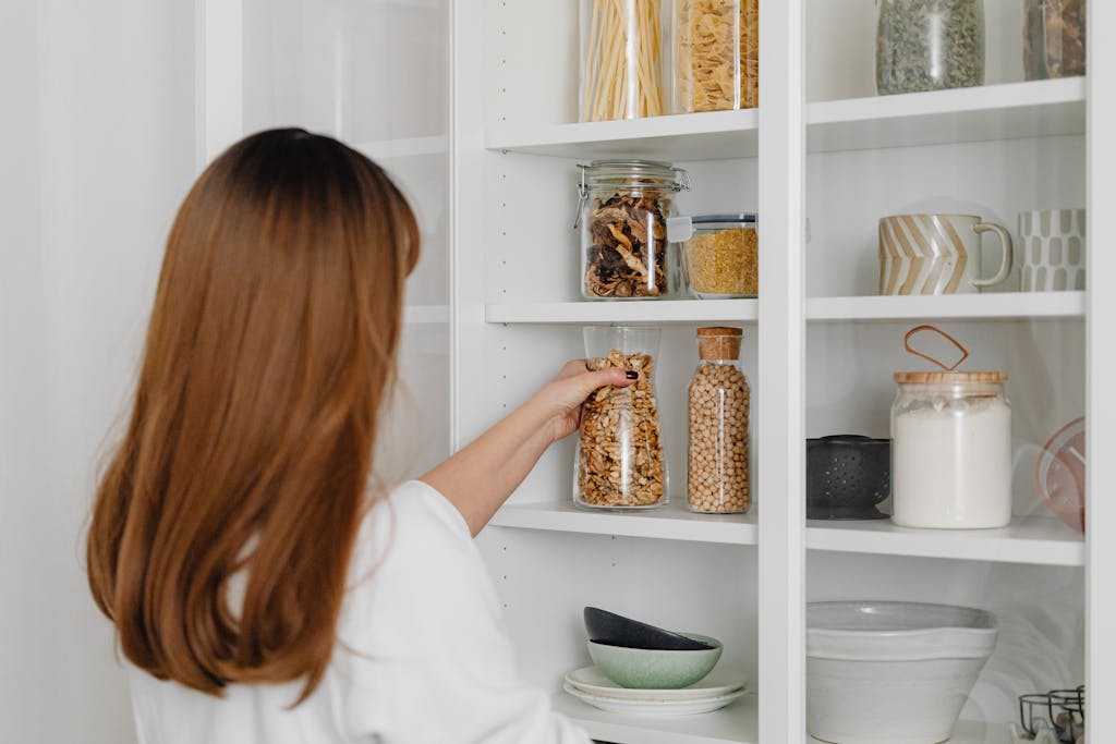 Organizing a Deep Pantry clear containers